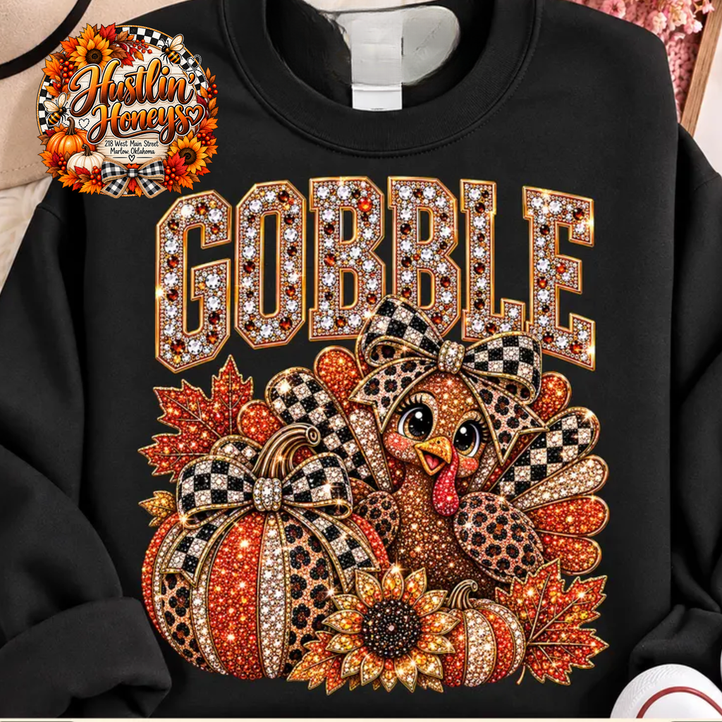Faux Dazzled Cutie Turkey - RHINESTONES ARE NOT REAL