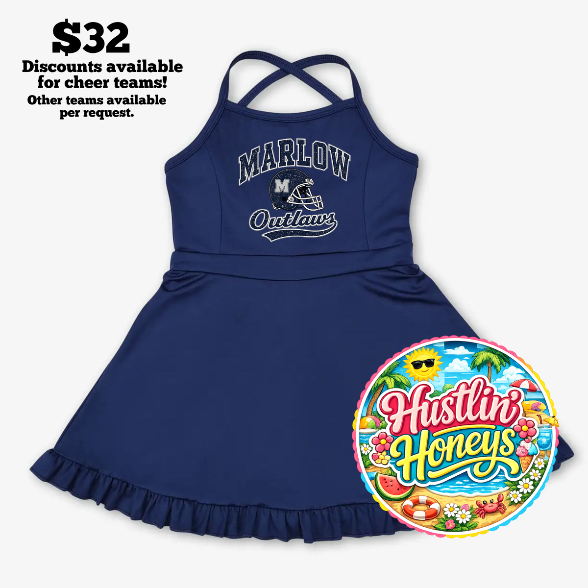 Cheer/Athletic Dresses - NAVY ONLY Designs