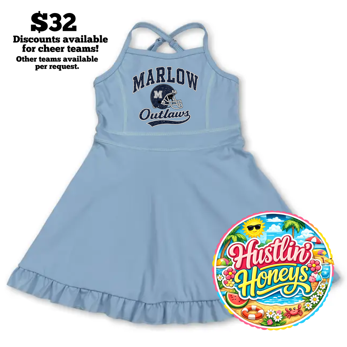 Cheer/Athletic Dresses - LIGHT BLUE ONLY Designs (Copy)