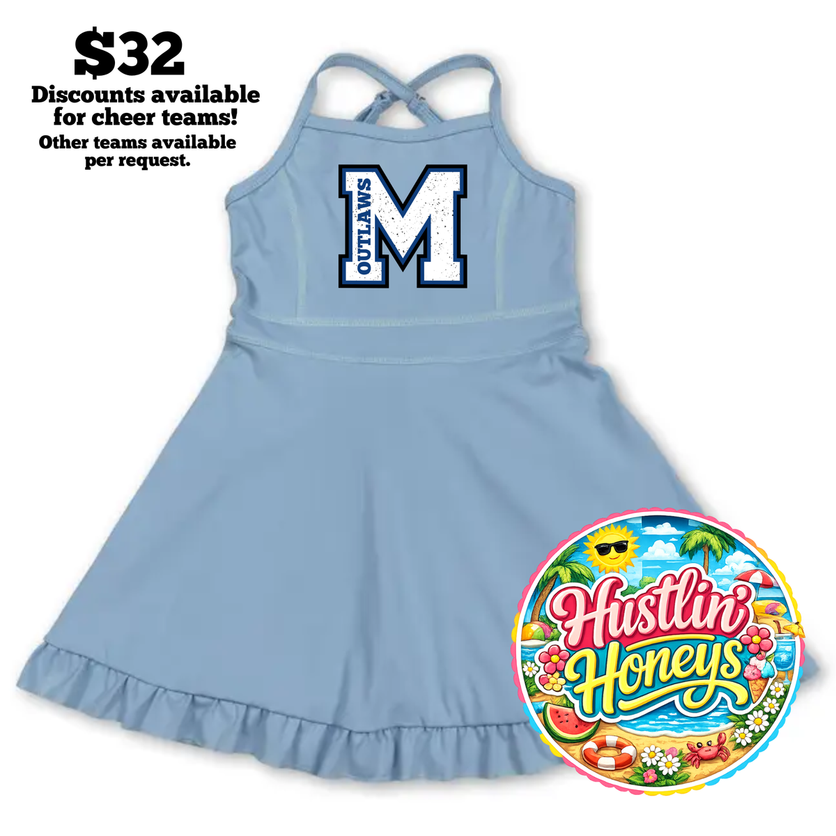 Cheer/Athletic Dresses - LIGHT BLUE ONLY Designs (Copy)