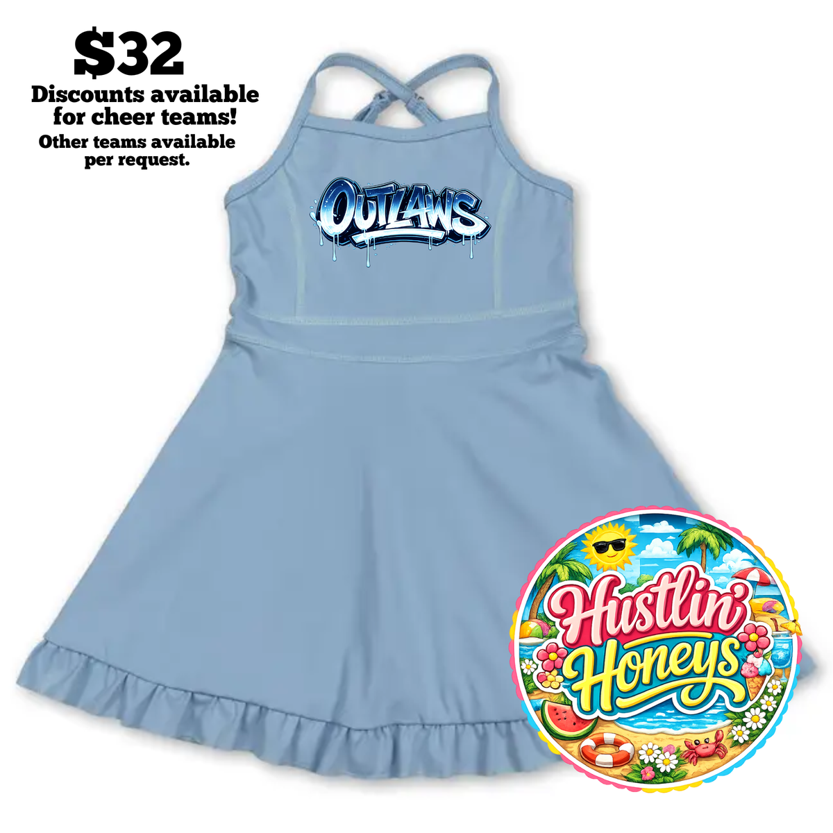 Cheer/Athletic Dresses - LIGHT BLUE ONLY Designs (Copy)