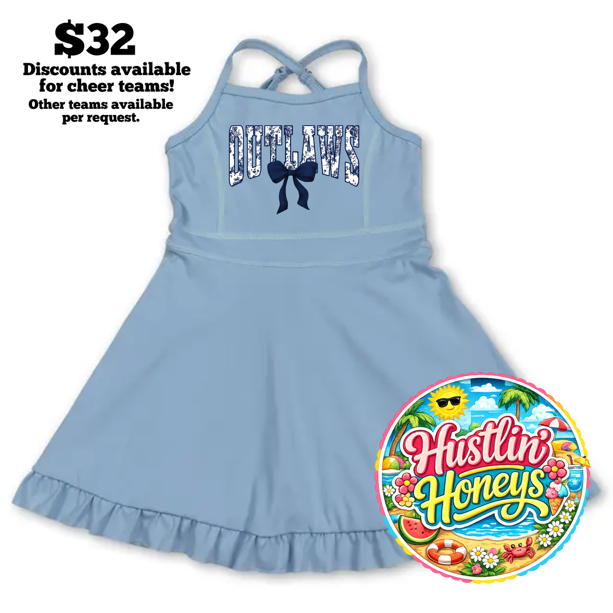 Cheer/Athletic Dresses - LIGHT BLUE ONLY Designs (Copy)
