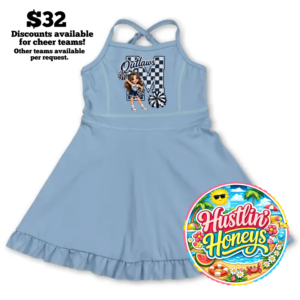Cheer/Athletic Dresses - LIGHT BLUE ONLY Designs (Copy)