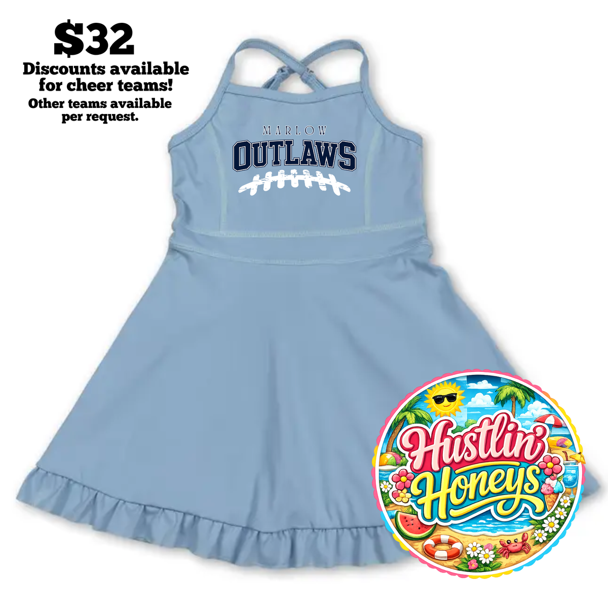 Cheer/Athletic Dresses - LIGHT BLUE ONLY Designs (Copy)